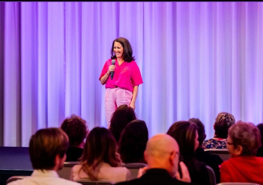 Toni Ann Martin speaking to an audience